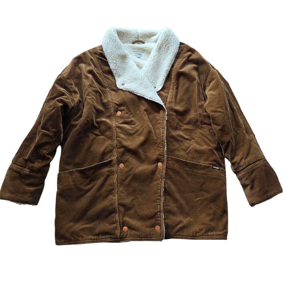 Wrangler Women's Ranch Sherpa Lined Corduroy Jacket Bison Medium